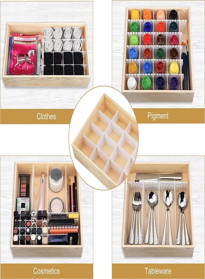 NYALKARAN Adjustable Drawer Divider Set for Home and Office Organization. Customizable, Interlocking Design for Clutter-Free Storage in Drawers and cabinets (WHITE, SET OF 12) - Image 3